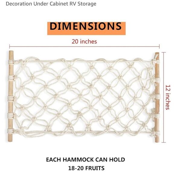 Macrame fruit  hammock - Picture 2 of 2